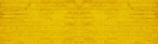 Abstract Yellow Colored Colorful Painted Damaged Rustic Brick Wall Brickwork — Stock Photo, Image