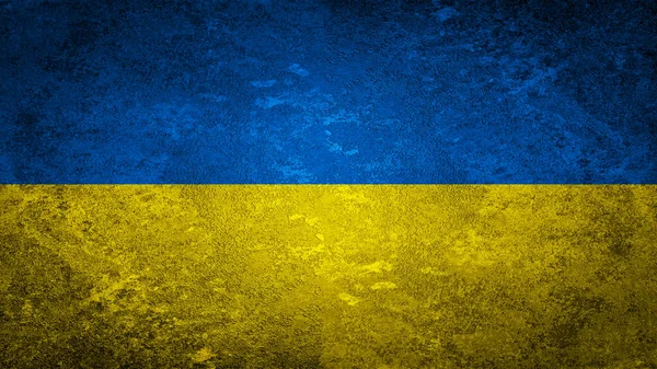Abstrato Parede Pedra Concreto Textura Fundo Nas Cores Bandeira Ucrânia — Fotografia de Stock