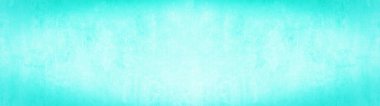 Parlak pastel turkuaz renkli akuamarin boyalı kağıt desenli arka plan şablonu, uzun panoramik afiş