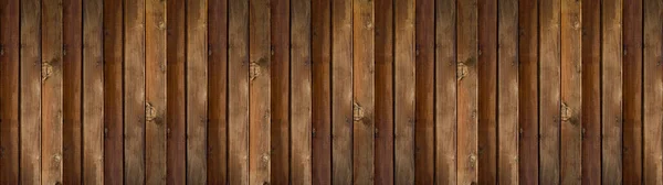 古い茶色の素朴なダークウッドのテクスチャ 木製のテーブルの背景パノラマ長いバナー — ストック写真