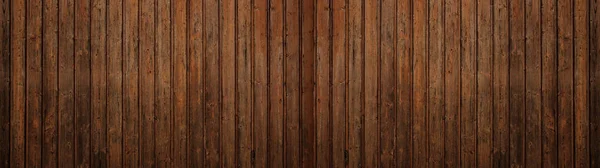 旧褐色的乡村色深色木质部木质部木质部背景全景长旗 — 图库照片