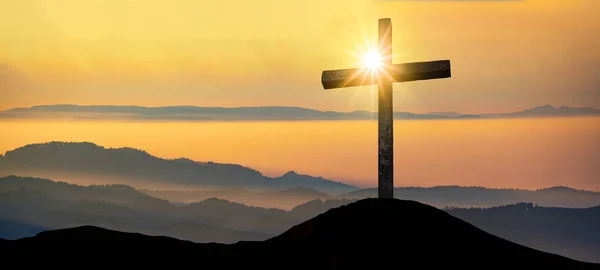 Crucifixion Jesus Christ Cross Sunset — Stock Photo, Image