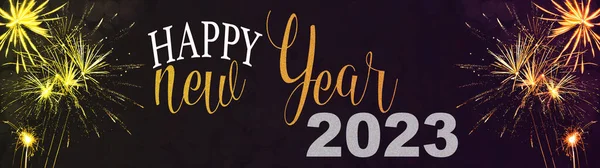 Happy New Year 2023 Party Festive Background Banner Panorama Long — Stock Photo, Image