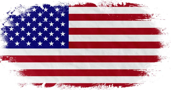 Amerika / Amerika Birleşik Devletleri arka plan şablonu - Soyut fırça fırçası Amerikan bayrağının renklerinde sıçrıyor, beyaz dokuda izole edilmiş