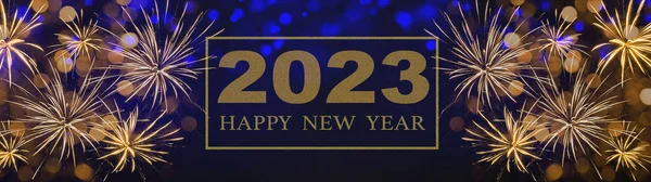 2023 Feliz Año Nuevo Fiesta Nochevieja Celebración Festiva Tarjeta Felicitación — Foto de Stock