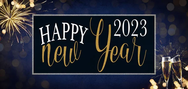 Happy New Year 2023 Фестиваль Події Святкове Декоративне Святкування Свято — стокове фото