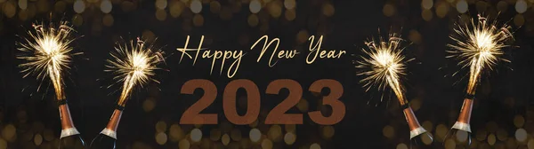 Happy New Year 2023 Feier Silvester Silvester Party Hintergrund Banner — Stockfoto