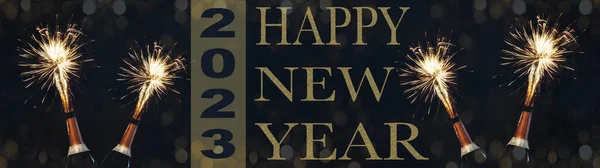 Happy New Year 2023 Célébration Silvester Nouvel Fête Fond Bannière — Photo