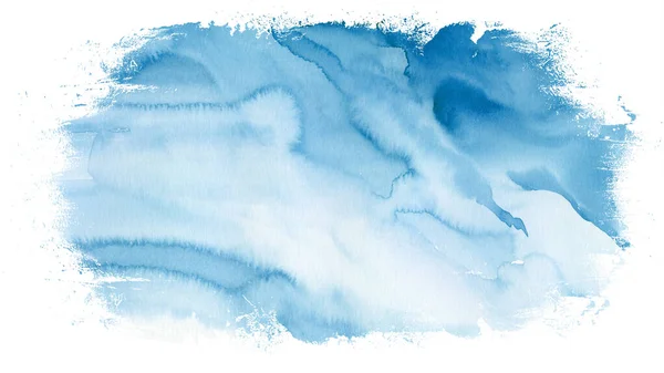 Modrá Barva Akvarel Textur Ilustrace Pozadí Umělecký Papír Creative Aquarelle — Stock fotografie