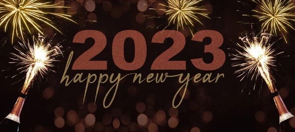 Happy New Year 2023 Sărbătoare Silvester Revelion Petrecere Fundal Banner — Fotografie, imagine de stoc