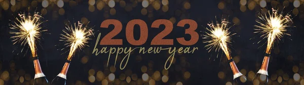Happy Novo Ano 2023 Celebração Silvester Ano Novo Festa Fundo — Fotografia de Stock