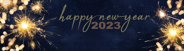 2023 Silvester Party Anul Nou Banner Panoramă Lung Felicitări Vacanță — Fotografie, imagine de stoc