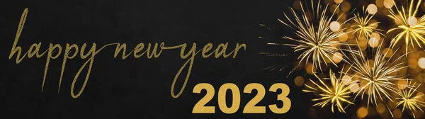 Happy New Year 2023 Festlig Silvester Nyårsafton Fest Bakgrund Panorama — Stockfoto