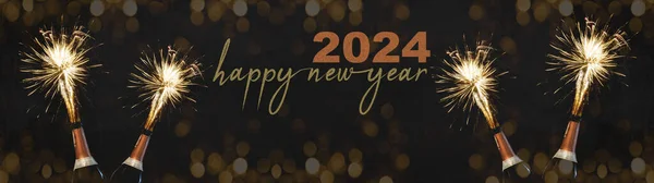 Happy Novo Ano 2024 Celebração Silvester Ano Novo Festa Fundo — Fotografia de Stock