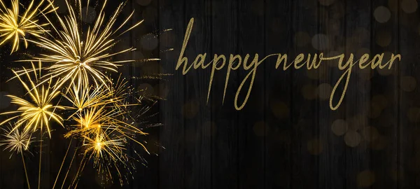 Happy New Year 2023 Святковий Шовкопрядний Феєрверк Панорами Вітальних Листівок — стокове фото