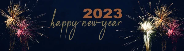 Gott Nytt Nyårsafton Silvester 2023 Nytt Bakgrund Banner Panorama Lång — Stockfoto