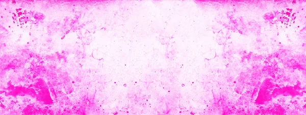 Abstract Grunge Pink Watercolor Painted Spottet Paper Texture Background Banner — Foto de Stock