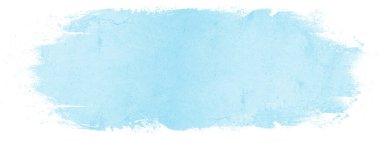 Parlak pastel mavisi, soyut suluboya, fırça, desen, resim, resim, resim, panorama - Yaratıcı Kova, beyaz arka planda izole edilmiş, tasarım için tuval, el çizimi.