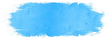 Parlak pastel mavisi, soyut suluboya, fırça, desen, resim, resim, resim, panorama - Yaratıcı Kova, beyaz arka planda izole edilmiş, tasarım için tuval, el çizimi.