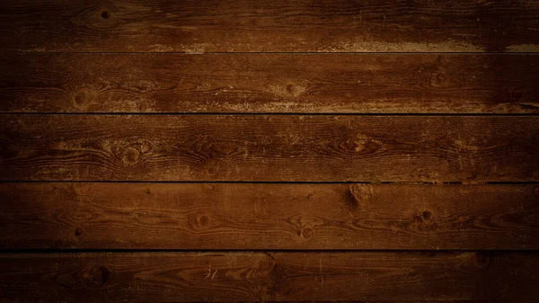 古い茶色の素朴なダークグランジ木製の壁や床やテーブルテクスチャ 木製の背景バナー — ストック写真