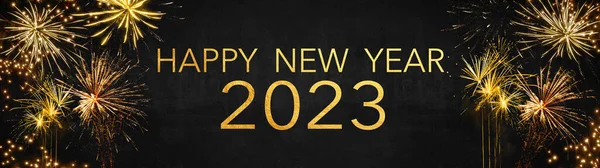 Silvester 2023 Szczęśliwego Nowego Roku Sylwester Party Tło Baner Panorama — Zdjęcie stockowe