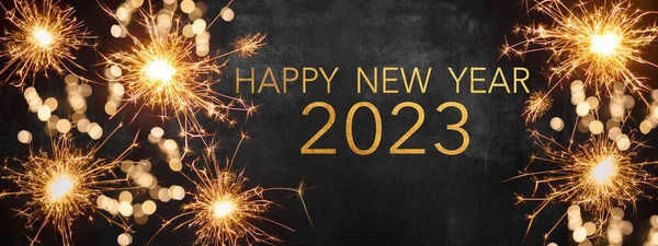 Ευτυχισμένο Νέο Έτος 2023 Πρωτοχρονιά Παραμονή Κόμμα Φόντο Ευχετήρια Κάρτα — Φωτογραφία Αρχείου