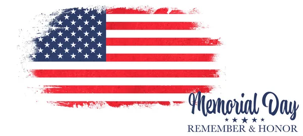 Usa Memorial Day Cartão Saudação Fundo Bandeira Americana Texto Memorial — Fotografia de Stock