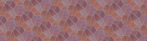 Abstract Rosa Laranja Geométrica Hexágono Hexagonal Cimento Mosaico Pedra Telhas — Fotografia de Stock