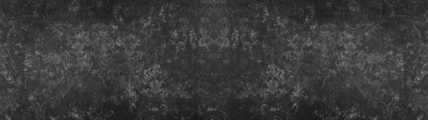 Старый черный антрацит серый серый винтаж носили потрепанные декоративные мотивы фарфора керамическая плитка каменная бетонная стена цементной стены текстура фон баннер панорама