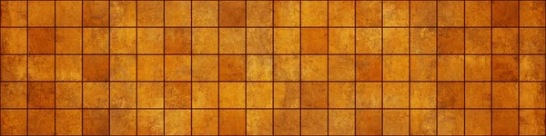 Orange Gelb Vintage Retro Geometrisch Quadratisch Mosaik Motiv Zement Fliesen — Stockfoto