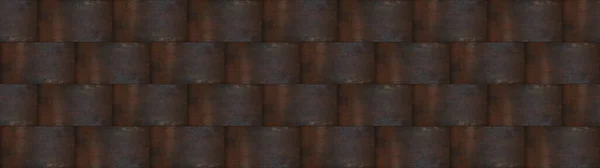 Grunge Rusty Dark Metal Stone Tile Effect Background Banner Panorama — 스톡 사진
