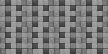 Gri, beyaz, eski, parlak, geometrik kare mozaik, çimento, döşeme dokusu arka planı