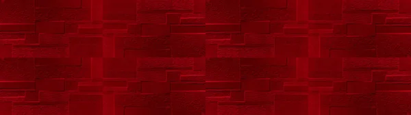 要旨赤石コンクリートセメントセラミックモザイクタイルミラー タイル壁や床テクスチャの背景バナーパノラマ 正方形と 長方形の3Dプリント — ストック写真