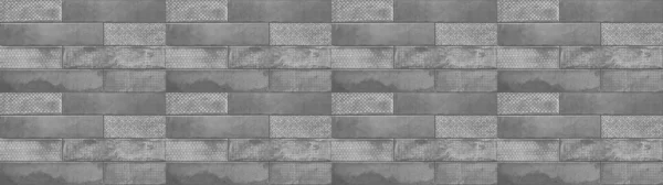 Starý Šedý Greyvintage Opotřebované Geometrické Ošuntělé Mozaiky Zdobené Patchwork Motiv — Stock fotografie
