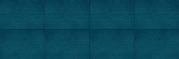 Oude Blauwe Vintage Geometrische Shabby Mozaïek Sierlijke Patchwork Bloemen Motief — Stockfoto