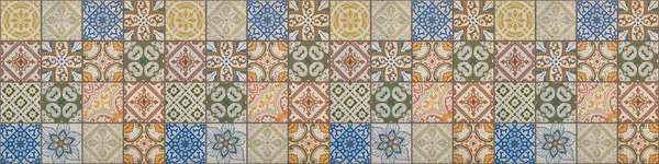 Oude Kleurrijke Naadloze Bloemen Laat Vintage Geometrische Shabby Mozaïek Sierlijke — Stockfoto