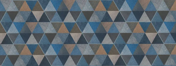 Abstract Blue Brown Triangular Cement Stone Mosaic Tiles Tile Mirror — Fotografia de Stock