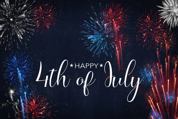 Happy 4Th July Onafhankelijkheidsdag Achtergrond Usa America Vakantie Viering Wenskaart — Stockfoto