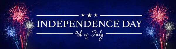 Felice Luglio Giorno Dell Indipendenza Sfondo Banner Panorama Usa America — Foto Stock