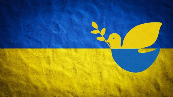 Ukrainian Flag Abstract Painted Texture Colors Flag Ukraine Peace Dove — стоковое фото
