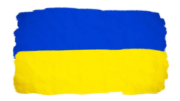 Ukrainische Flagge Abstrakter Pinselstrich Farbspritzer Den Farben Der Flagge Der — Stockfoto