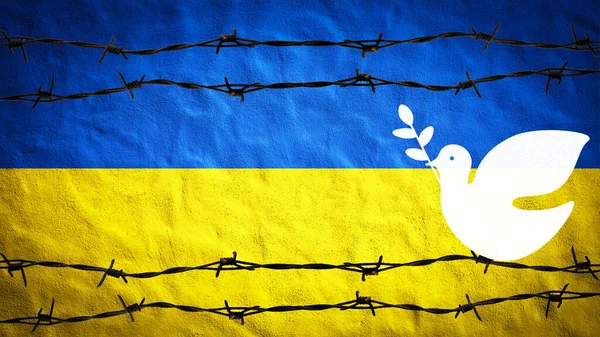 Stop War Ukraine Background Abstract Patriotic Yellow Blue Painted Colored — Stockfoto