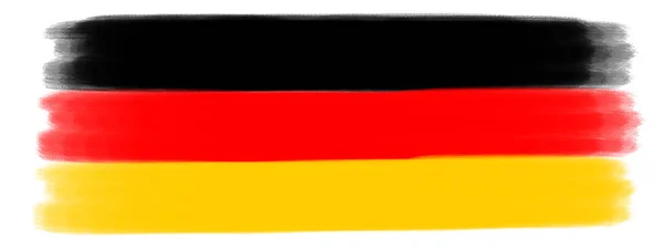 German Flag Illustration Abstract Black Red Yellow Brushstroke Paint Colors — Stockfoto
