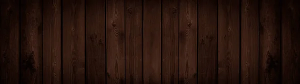 Old Brown Rustic Dark Wooden Texture Wood Timber Background Panorama — Stock Photo, Image