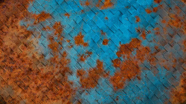 Abstract Blue Orange Rusty Spotty Dirty Grunge Weathered Old Aged — Stock Fotó
