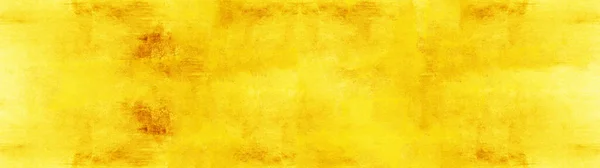 Abstract Yellow Watercolor Painted Spotted Paper Texture Background Banner Panorama — 图库照片