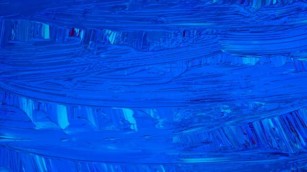 Blue Acrylic Oil Paint Texture Closeup Brush Stroke Paint Colorful — Foto de Stock