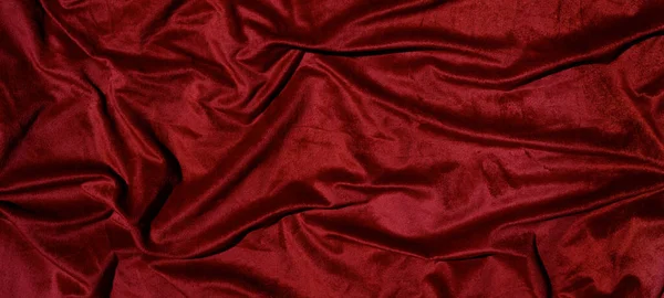 Beautiful Smooth Elegant Wavy Red Satin Silk Luxury Cloth Fabric — Stok fotoğraf