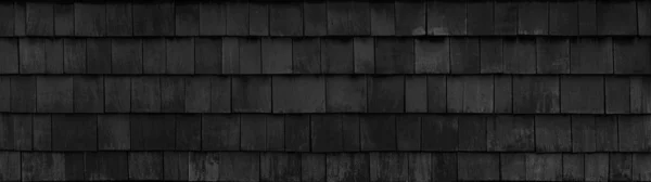 Alte Schwarz Grau Grau Rustikal Dunkel Hölzerne Schindelfassade Textur Holz — Stockfoto