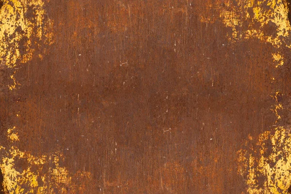 光沢のある経年劣化素朴な錆びたオレンジ色の茶色の金属コルテン鋼の壁のテクスチャの背景 テクスチャパターン — ストック写真